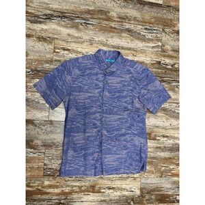 Mens Tori Richard Purple Short Sleeve Button Up Hawaiian Tropical Shirt Size Med